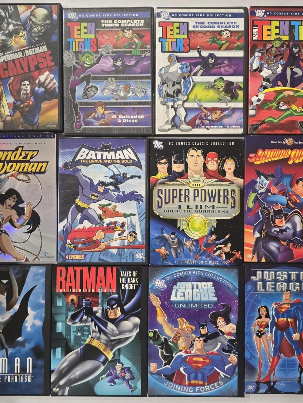 DC DVD Lot 12 Titles 16 Discs Batman Superman Justice League Teen Titans